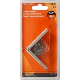 Hillman Hardware Essentials 851137 Corner Braces Galvanized 2-1/2" x 5/8" - 4 Pack