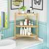 Wisuce Corner Shelf Stand - 3 Tier Bamboo Small Corner