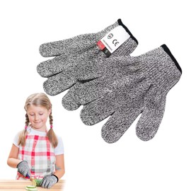 1 Pair Cut Protection Gloves, Kids Carving Work Gloves, Cut Resistant Garden Gloves, Comfort Protection, Stretchy for Kitchen, Meat, Cutting, Carving, Gardening, XXS for 5-8 Years Old
