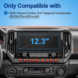 Coleya Anti-Glare Matte 2025 2026 Frontier Screen Protector, for Nissan Frontier (SV/SL/Pro-X/Pro-4X) 12.3-inch Touchscreen, 9H Tempered Glass 2026 2025 Frontier Accessories HD&Anti-Fingerprint 12.3"