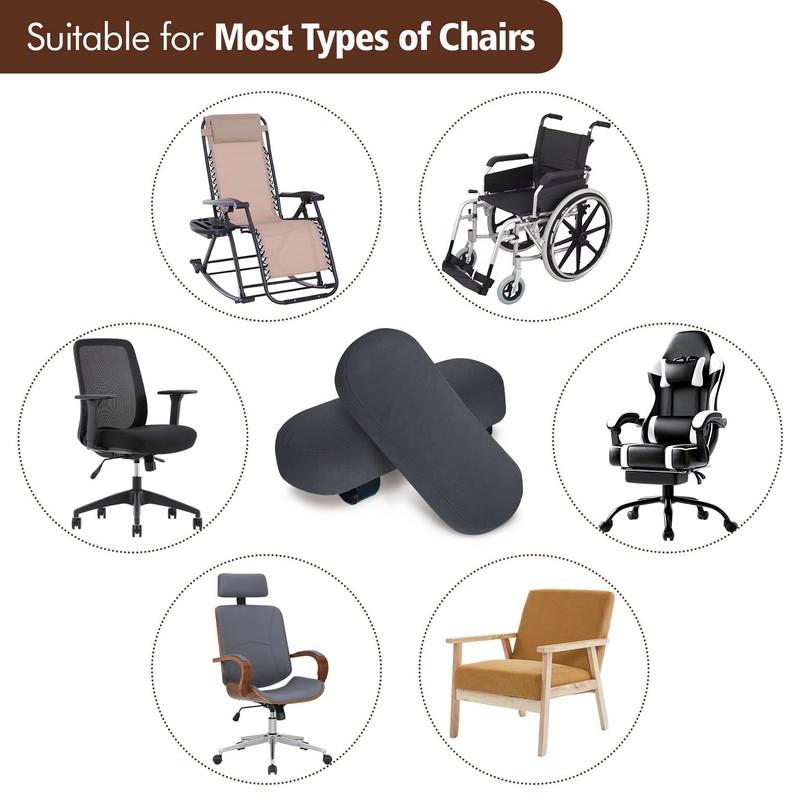 WdFour 2-Pack Non-Slip Armrest Pads for Office & Gaming Chairs