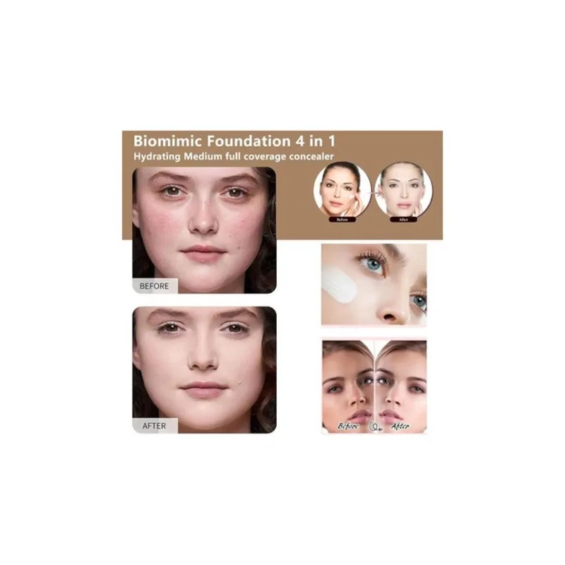 Bio Foundation 4 En 1, Base Hidratante Que Cambia De