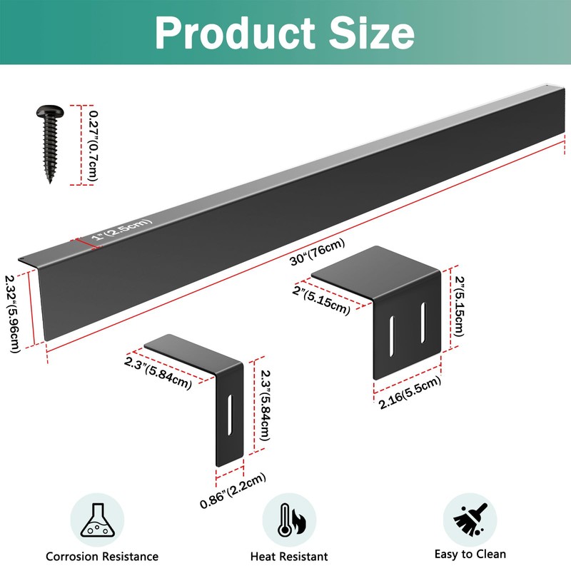 30" Stove Gap Filler, Kitchen Stove Gap Covers, Slide-in Range