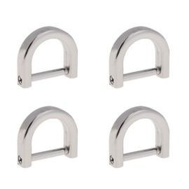 Healifty D-Ring 4 Pieces Alloy D Ring Adjustment Bag Ring Semicircular D Shape Rings for Luggage Clothing Backpack Belt Accessories (Silver) Belt Buckle