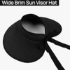 AlturaGo Sun Visor Hat for Women Wide Brim Ponytail Straw