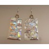 Celestial Fused Dichroic Glass Bubble Dot Sterling Silver Earrings N101