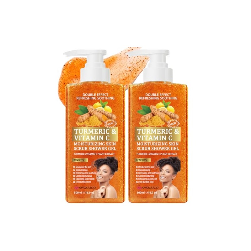2Packs Turmeric Orange Vitamin C Body Wash with Cocoa Seed