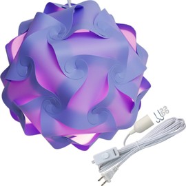 (25 centimeters, Purple) - Lightingsky Ceiling Pendant DIY IQ Jigsaw Puzzle Lamp Shade Kit with 4.6m Hanging Cord (Purple, 25 Centimetres)