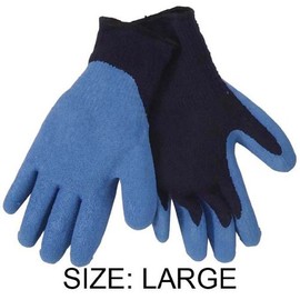 ToolUSA Men's Large Thermal Lined Gloves | Blue Latex Palms & Tips | Moisture Resistant | Pack of 12 Pairs | Ideal for Industrial Tasks