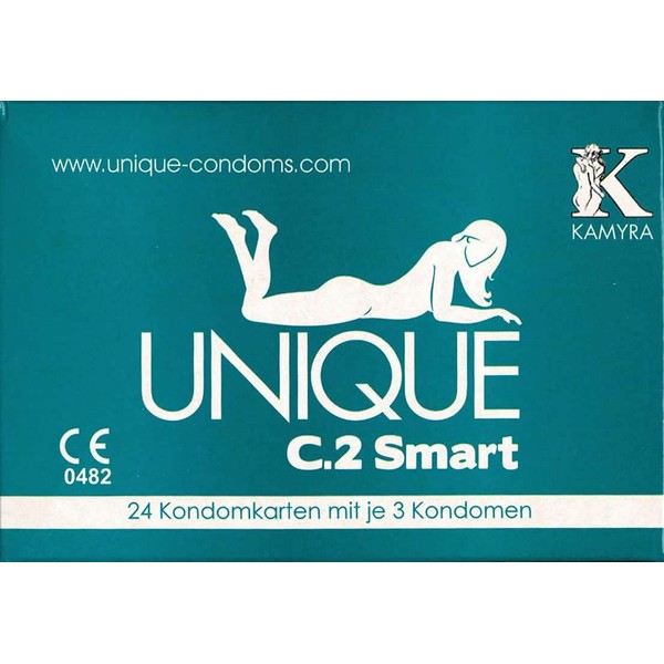 KAMYRA Unique C.2 Smart (PRE-ERECTION) Condom Card, Green - The Growing Condom, Can Be Covered Before Erection - No Interruption of Foreplay Required, 24 x 3 Pieces