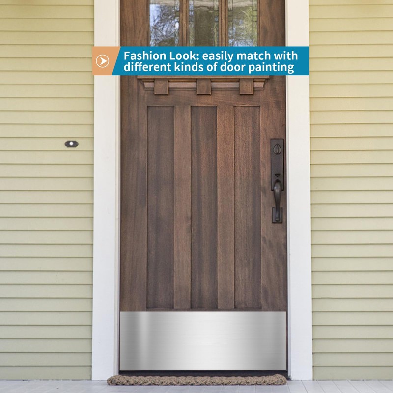 Sanbege Stainless Steel Door Kick Plate, 10" x 30" Door