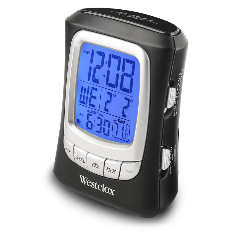 Westclox Travel Alarm Clock with Nap Timer – Model# 72001