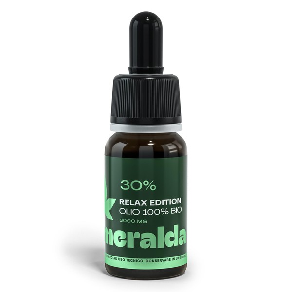 SMERALDA 30% Pure 100% Authentic Oil - Made in Italy from Organic Farming - Oil 10ml 3000mg - 100% Natural Oil with Practical Drop Counter, Also Ideal for Massage