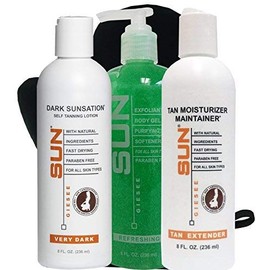 Sun Laboratories Dark Sunsation (Very Dark) Self Tanning Lotion Set with Sun Laboratories Sunless Tanning Mitt (Packaging May Very)