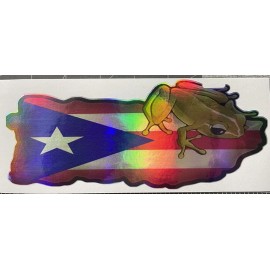 Egl Holographic DISTRESSED PUERTO RICO FLAG DECAL STICKER MAP Truck SUV Jdm coqui