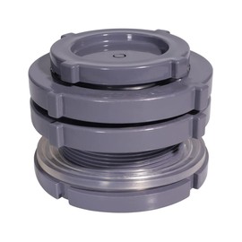 Ququyi 3 Inch PVC Bulkhead Water Tank Connector Adapter Fitting with Plugs Thru-Bulk Pipe Fitting for Rain Barrels, Aquariums, Ponds(Set of 1)