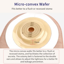 DERAYMI 10 Pack Colostomy Bags Convex with A Belt, One Piece System Ostomy Bag Drainable Pouches Ostomy Supplies Bags for Uneven Wrinkled Skin Irregular Stoma Cut-to-Fit 20-45mm