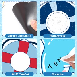 26pcs Cruise Door Decorations Magnetic Ocean Sea Navigation Car Cruise Ship Decors Anchor Shell Magnetic Fridge Door Sign Carnival Cruise Sticker Refrigerator Magnets (Navigation)