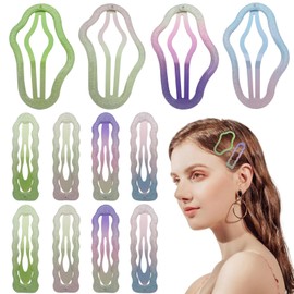 Pack of 12 Hair Clips Girls Glitter, Colourful Hair Clips Children, Small Metal Hair Clips, Clips Girls, Sequins Hair Accessories Girls for Toddlers, Children, Girls