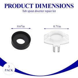 101237 Cup Seal & Diverter Gate for Moen 3800 Tub Spout，Tub spout diverter repair kit，for Shower Bathtub Faucet Diverter Spout 3 pcs