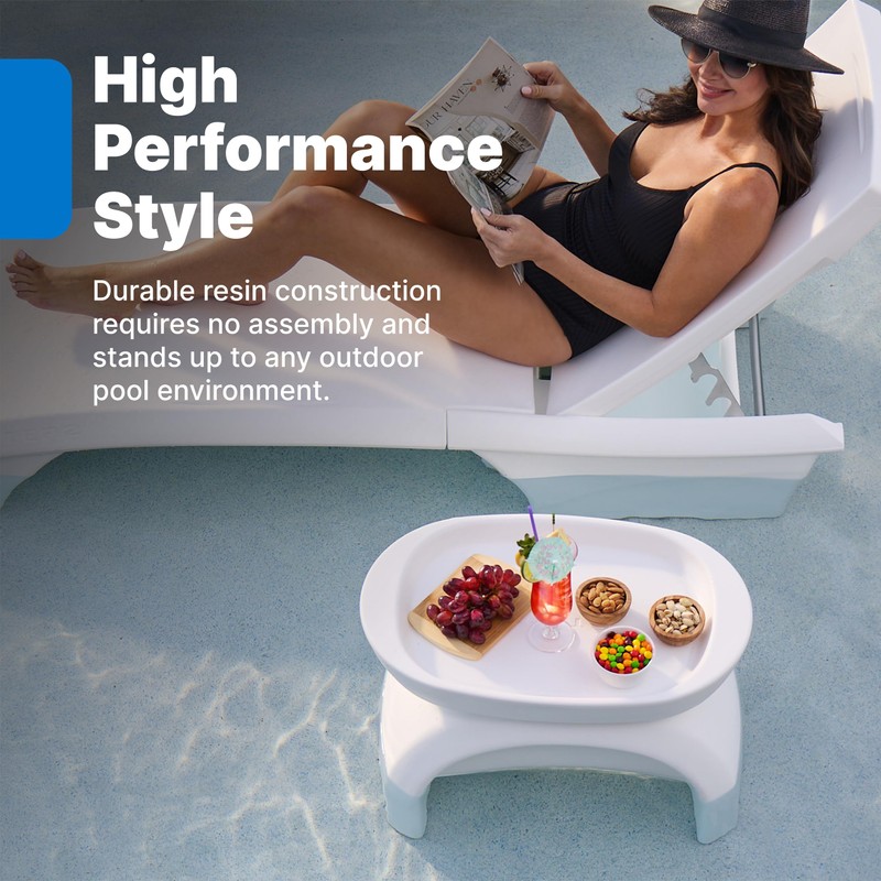 Step2 Vero Side Table with Serving Tray, Outdoor/Indoor Waterproof Patio