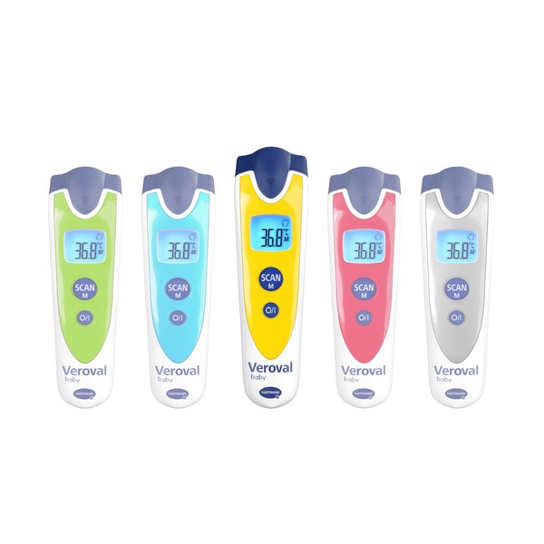 VEROVAL Baby 3 in 1 Infrared Thermometer Digital Thermometer for Babies Ideal for Home Fever Measurement Fast and Accurate Body Temperature Measurement Touchless Yellow