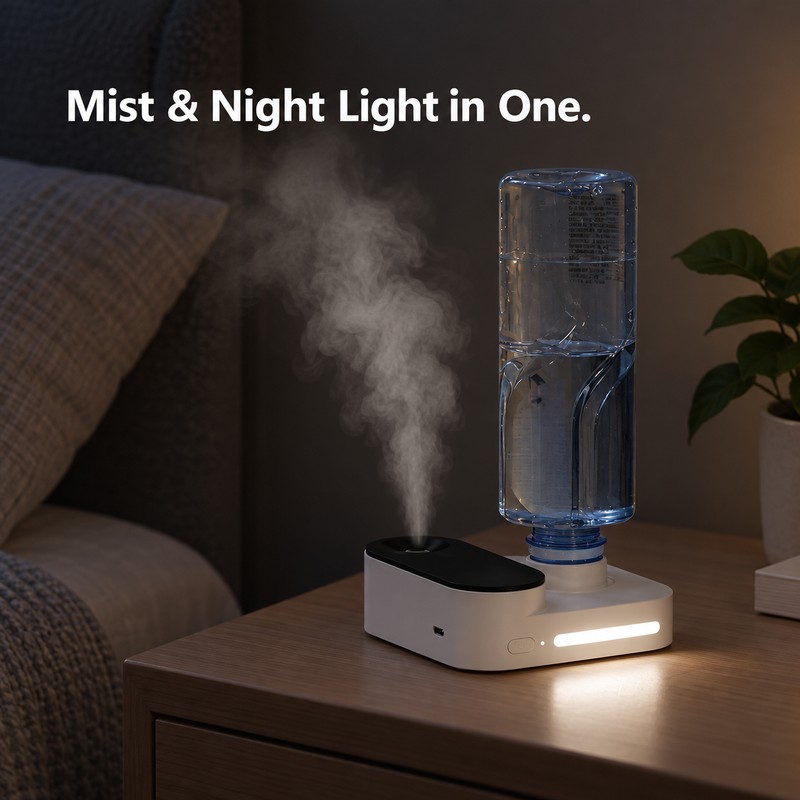 Portable Water Bottle ,Humidifier for Personal Spaces – Rechargeable Mist