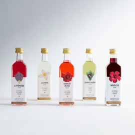 Floral Elixir Co. - All Natural Flower Syrup Cocktail Kit - Gift Set - Assortment of 5 (2 oz) Elixirs (Gin Lovers)