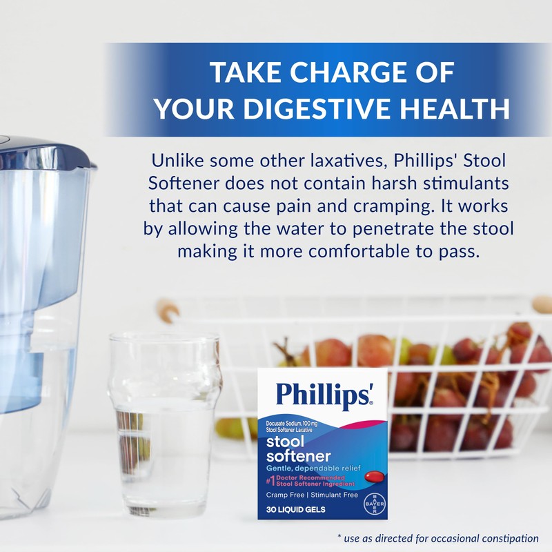 Phillips' Stool Softener Liquid Gels, 30 Count - Pack of