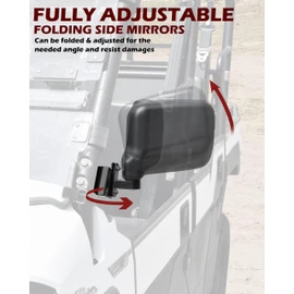 SAUTVS Side Rear View Mirrors for Kawasaki Mule Pro FXT DXT DX FX 2015-2027