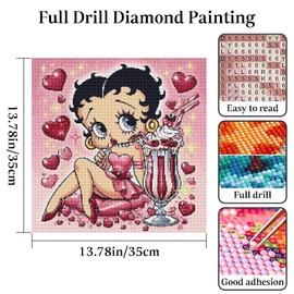 JAKI Diamond Art Painting Kits for Adults,5D DIY Cartoon Diamond Art for Adults,Full Drill Diamond Art Kits for Gift Home Wall Decor(14x14inch)