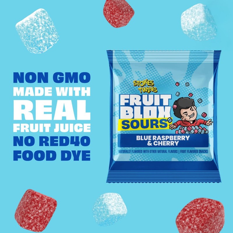 Fruit Blox Sours Blue Raspberry & Cherry Fruit Snacks, 2