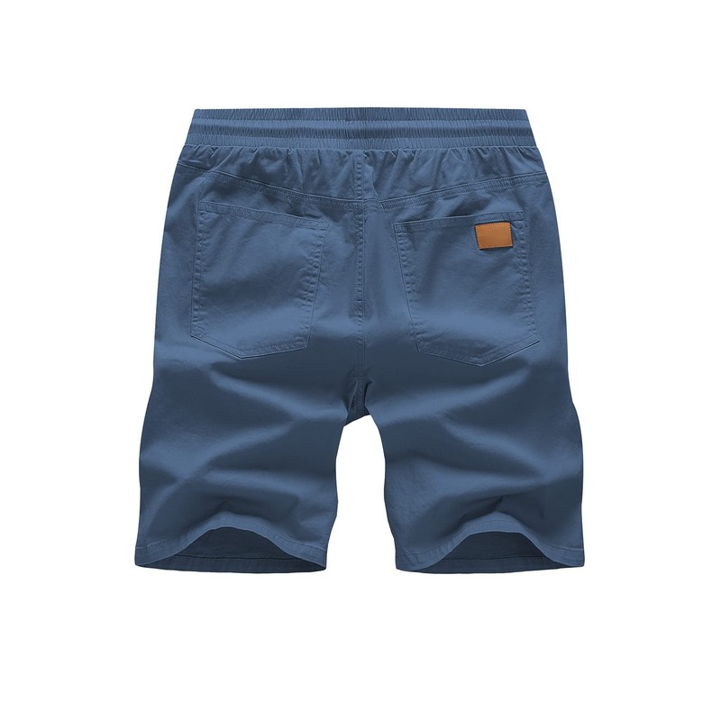 Jmierr Men's Summer Chino Shorts, Cotton, Elastic Waist, with Pockets,