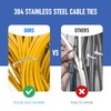 100Pcs Metal Cable Ties, 304 Stainless Steel Cable Ties with