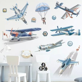 DaraBaby Vinil Decorativo Infantil Aviones Piloto Cuarto Niños Bebé