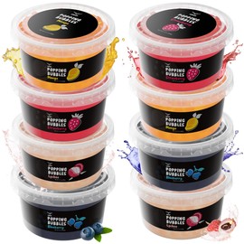 LOCCA Popping Boba Pearls Variety Boba Popping Pearls Kit (Mango,Blueberry,Lychee,Strawberry Boba) Viral Tik Tok Products Booba Strawberry Popping Bubbles Bursting Balls Tiktok Trend Items (8 x 17oz)