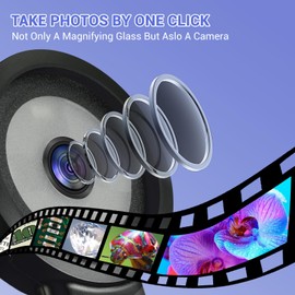 GAMKII 100X Handheld Magnifying Glass Digital Magnifier with 2inch IPS Screen, White &Purple Light and Camera Function for Trichome Bug Coins Jewelry-(32GB TF Card Included, Mac/Windows Compatible)