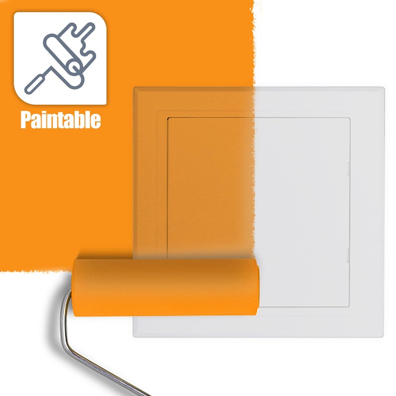 Flamorrow White Plastic Access Panel for Drywall, 8 x 8