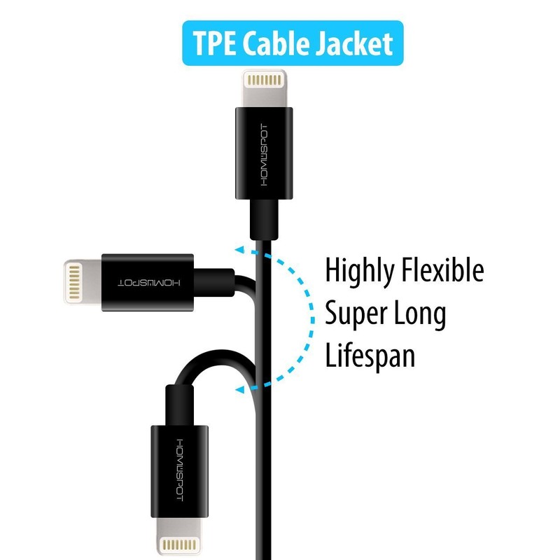 HomeSpot Short iPhone Charger Lightning Cable Charging Cord (1)