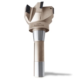 R8 Shank Indexable End Mill 3" Diameter 90 Degree High Speed Milling Cutter with 6 Apkt1604 Carbide Inserts (6-1/4" Overall Length)