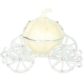 VI N VI Beige Princess Cinderella Crystal Pumpkin Carriage Trinket Box, Jewelry Box with Detachable Pumpkin | Hand Painted Collectible Figurine and Decorative Jewelry Display, Holder, and Organizer