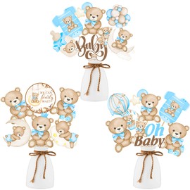 Teddy Bear Centerpiece Sticks Bear Baby Shower Centerpieces for Table We Can Bearly Wait Baby Shower Decorations 30PCS Bear Table Toppers Bear Centerpieces for Boy Gender Reveal Party