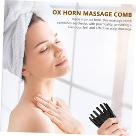 Beavorty Horn Wide Tooth Hairdressing Comb Scalp Massage Tool for Shampoo Brush for Natural Thick and Wavy Hair
