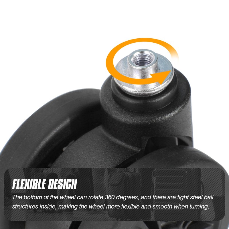 Volein Pack of 2 Suitcase Castors Replacement Wheels with Brake,