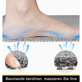 ROIMOE Shower Mat, Non-Slip Triangular, PVC Loofah Massage Shower Mats with Drainage Holes, Safety Bath Mat for Wet Areas, Quick Drying (60 cm Radius)