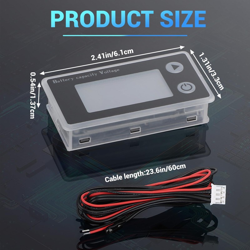DROK RV Battery Monitor 12v, 10-100v Digital Voltage Meter Battery