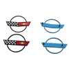 Pair Set C4 Corvette Gas Fuel Lid Emblem Cross Flag