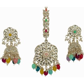 Earrings and Tikka Set (Multicolor Jhumka)