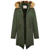 WenVen Women's Winter Warm Military Hooded Sherpa Parka Jacket Army