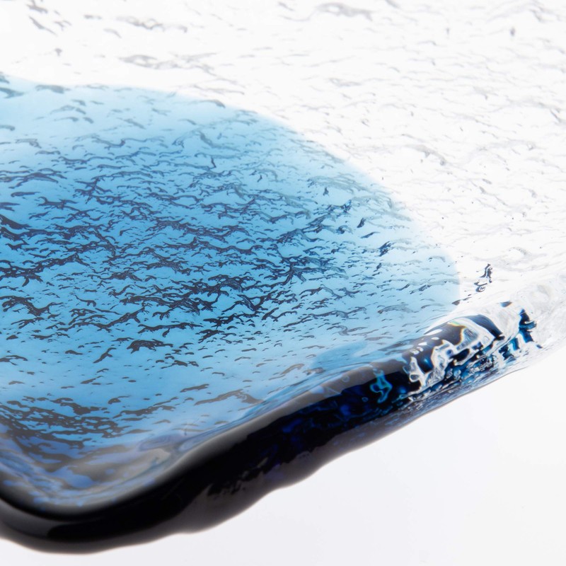 Toyo Sasaki Glass Long Plate, Seidew, Made in Japan, Blue,